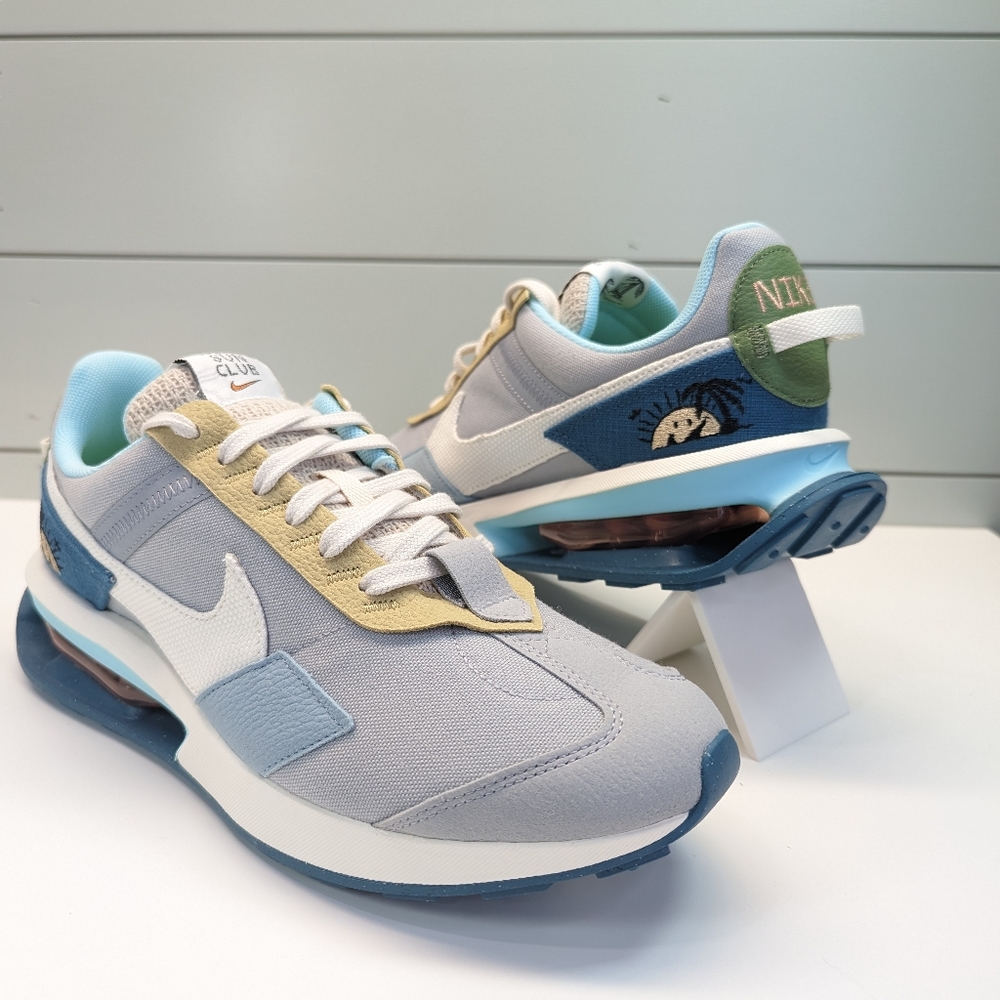Nike Air Max Pre-Day SE Sun Club Wolf Grey Rift Blue Casual Sneakers sz Men's 13